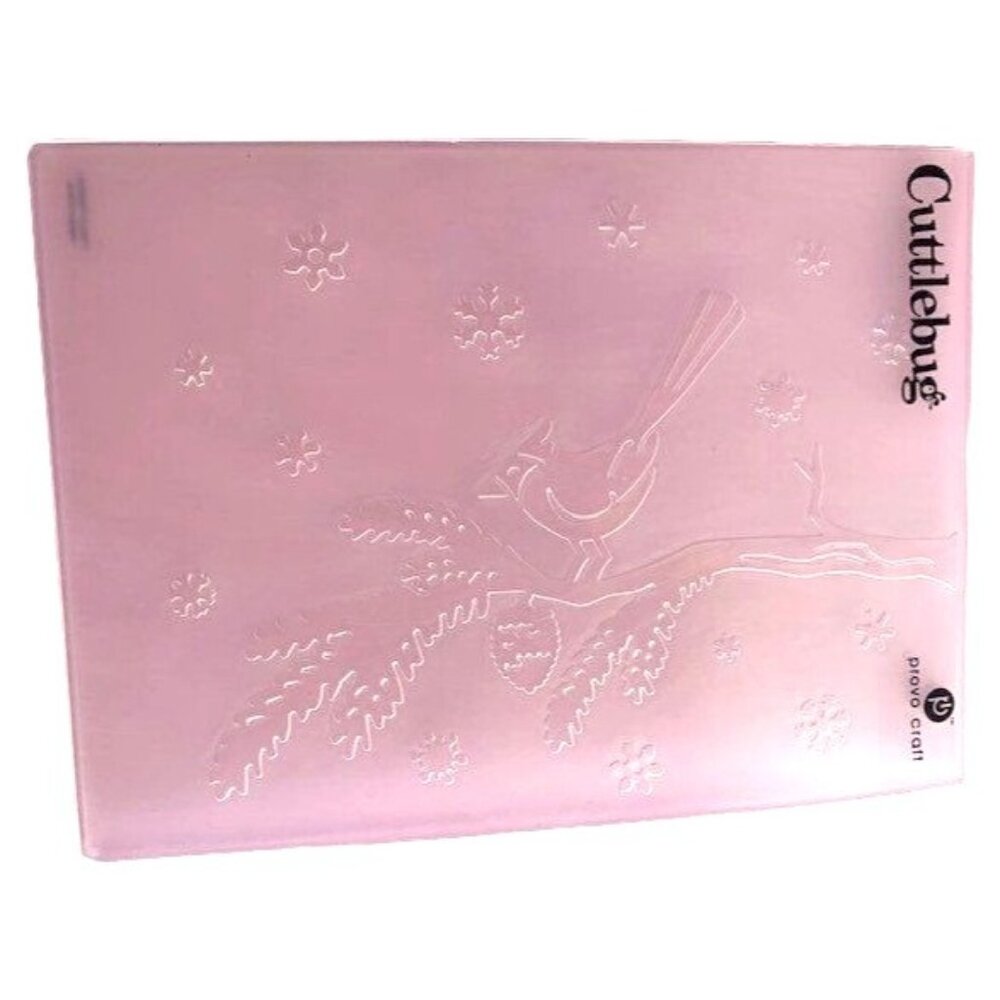 Cuttlebug Provo Craft Embossing Folder Winter Cardinal Design Cards Crafts